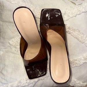 brown sandal heels